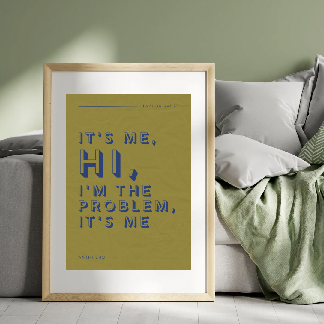 Taylor Swift Print, Anti-Hero Lyric Print