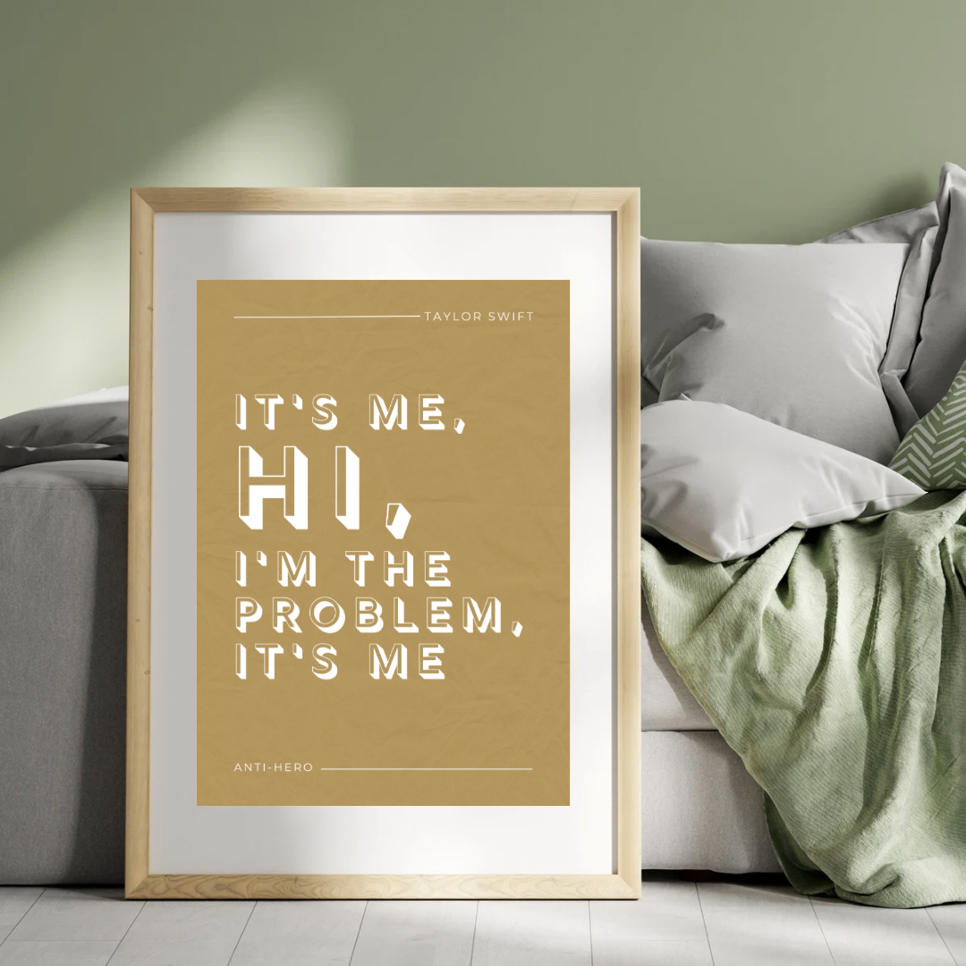 Taylor Swift Print, Anti-Hero Lyric Print