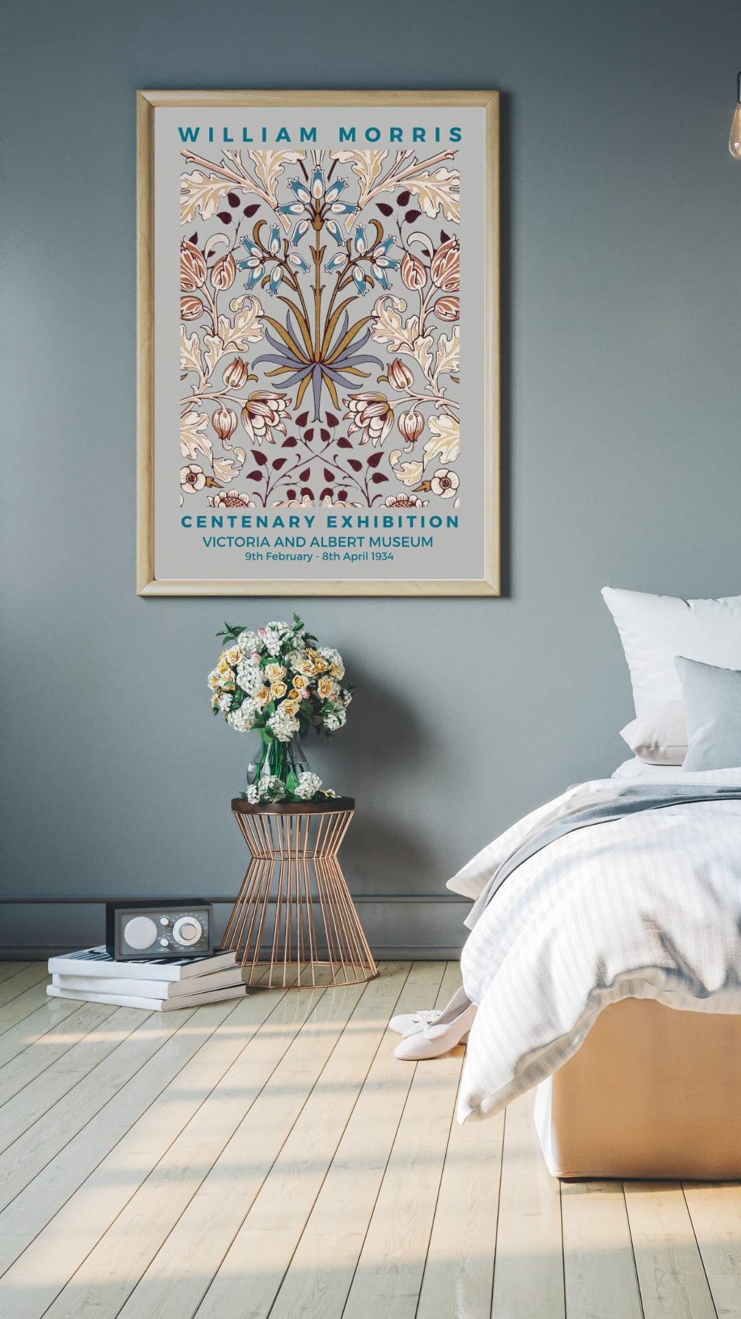 William Morris Hyacinth Grey Print