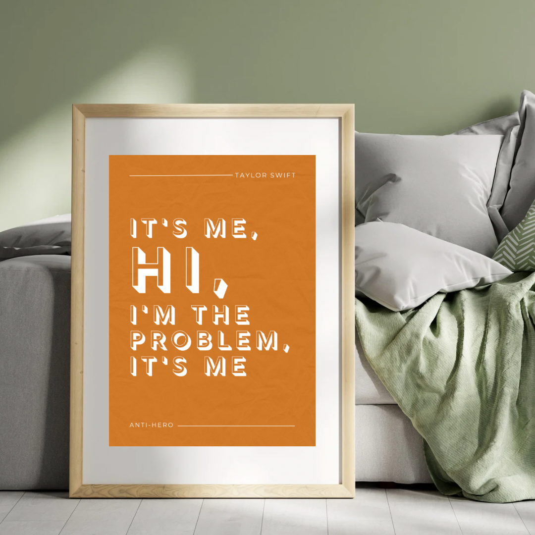 Taylor Swift Print, Anti-Hero Lyric Print