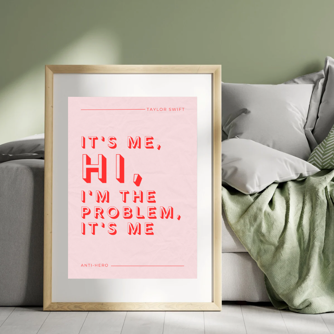 Taylor Swift Print, Anti-Hero Lyric Print