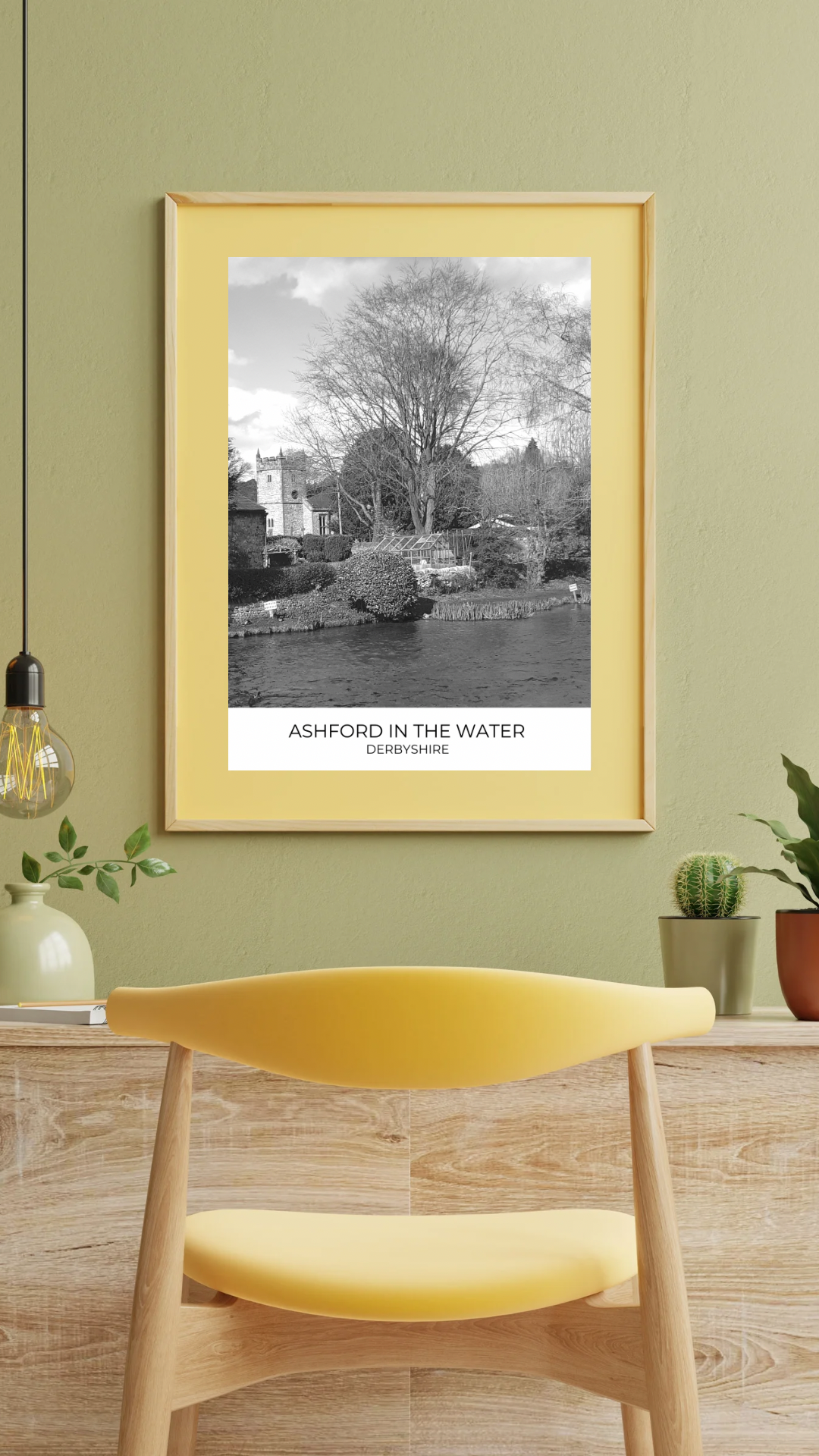 Ashford in the Water, Derbyshire, Black and White Print