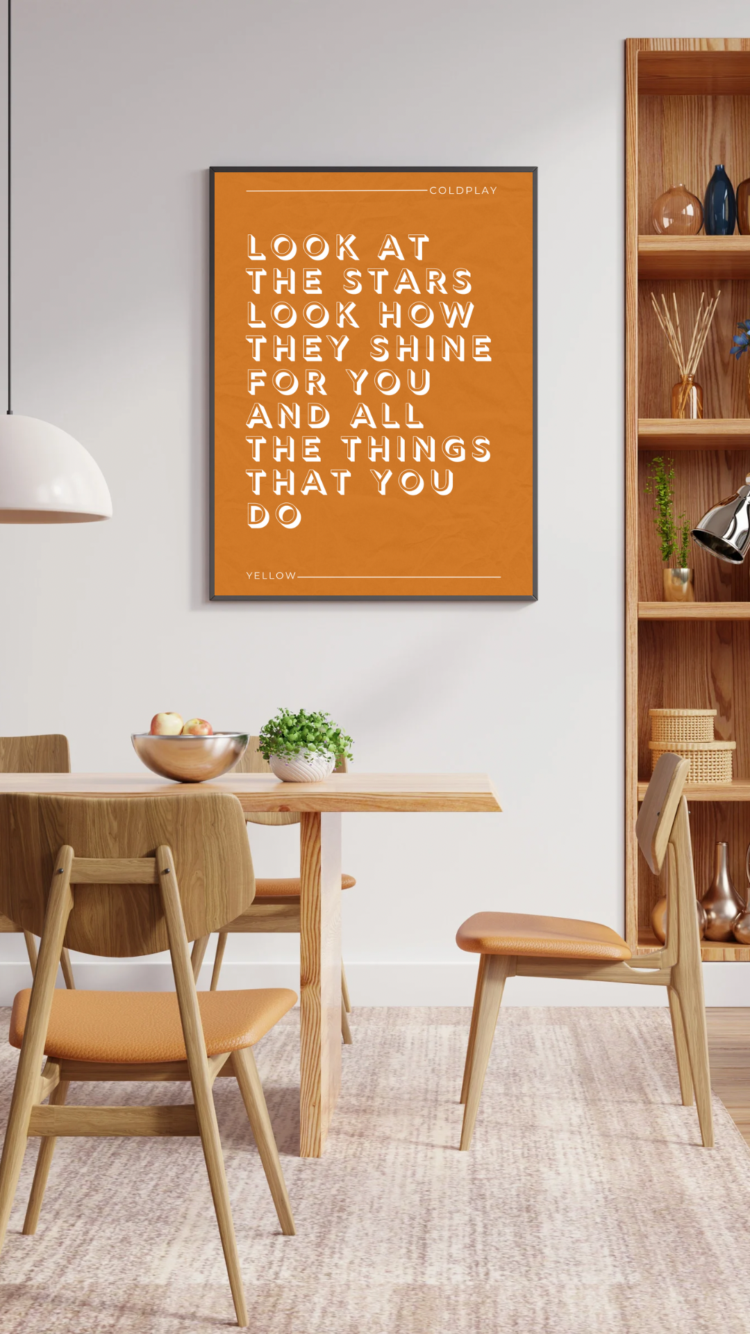 Coldplay, Yellow Lyric Print