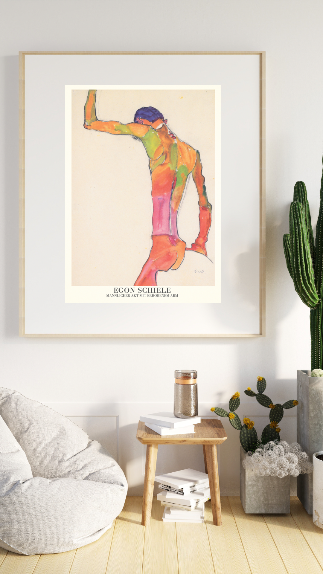 Egon Schiele, Male Nude Print