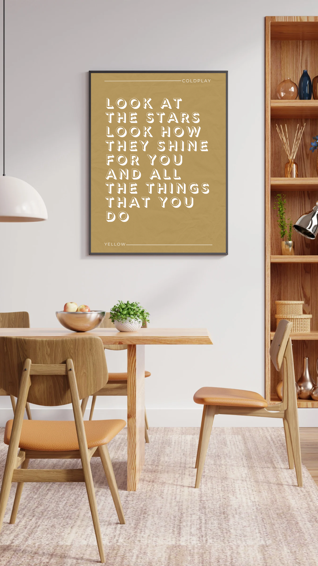 Coldplay, Yellow Lyric Print