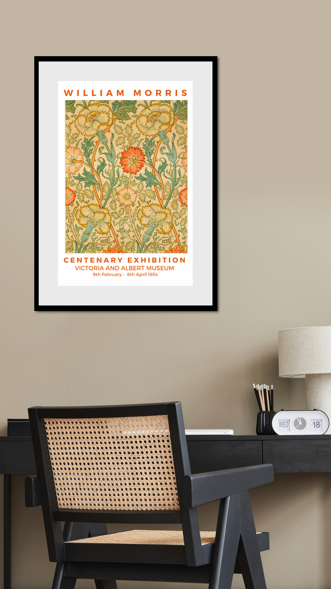 William Morris Print, Pink and Rose Pattern