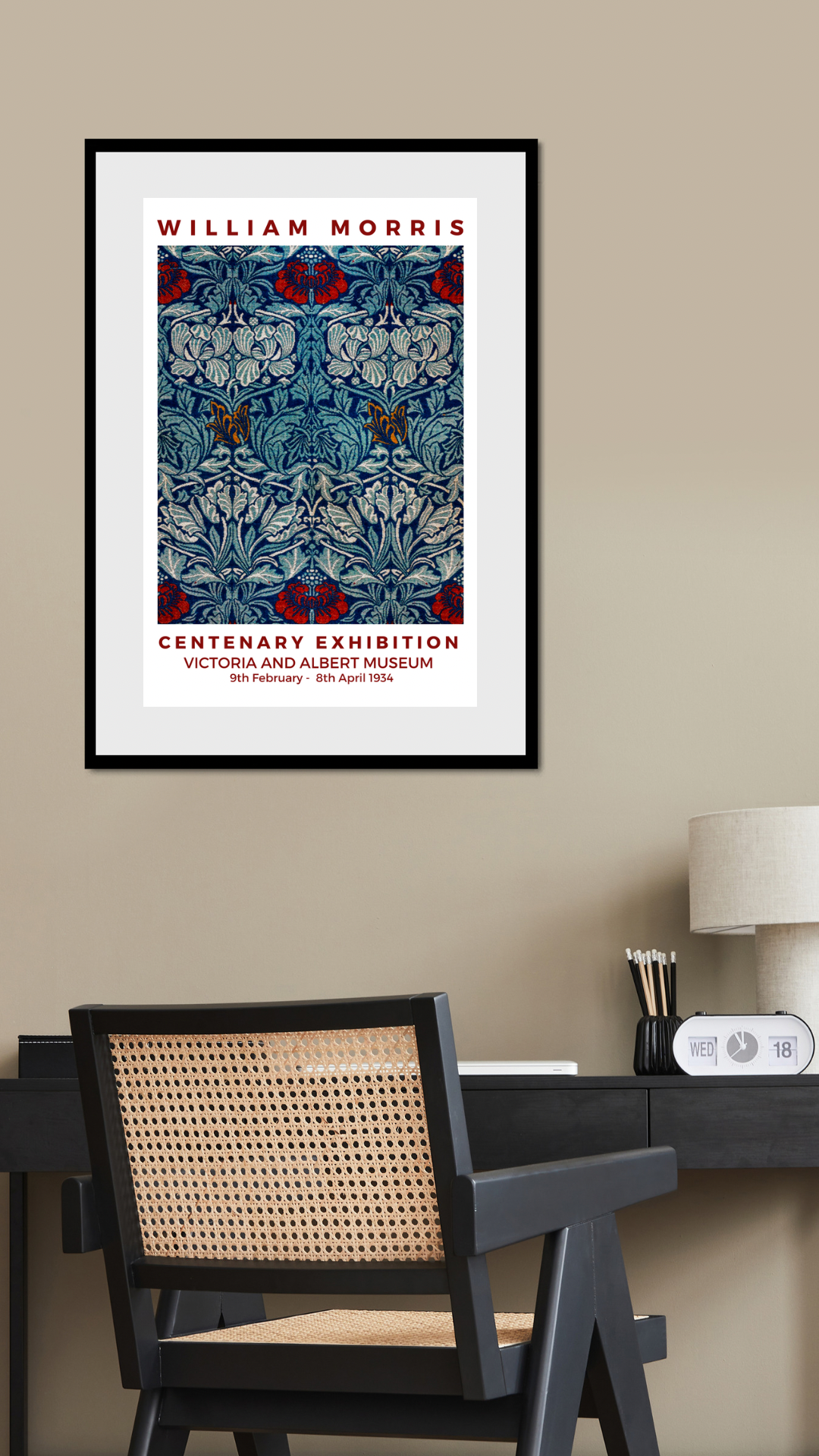 William Morris Print, Tulip and Rose Pattern