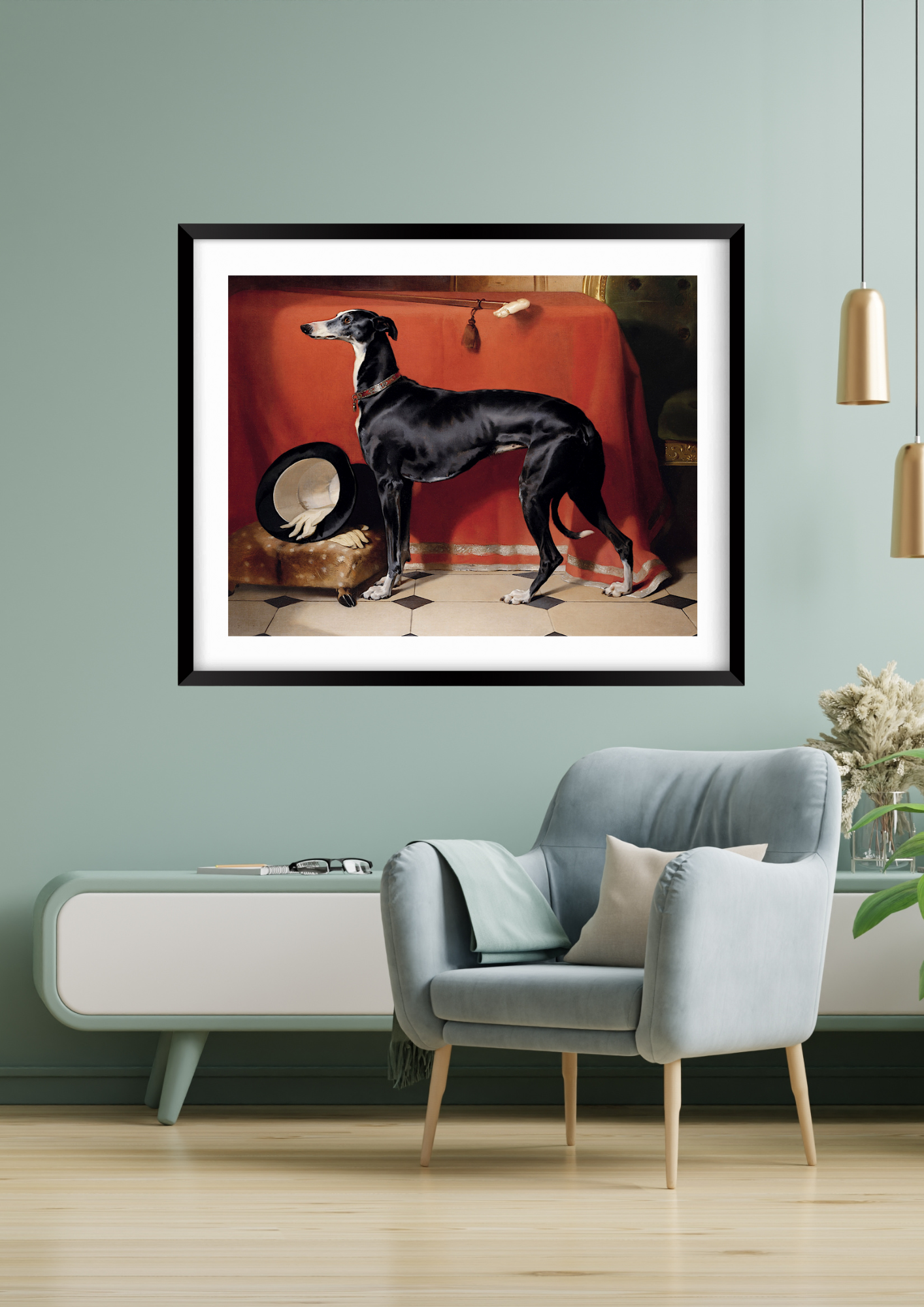 Edwin Henry Landseer, Greyhound, Black Dog Print
