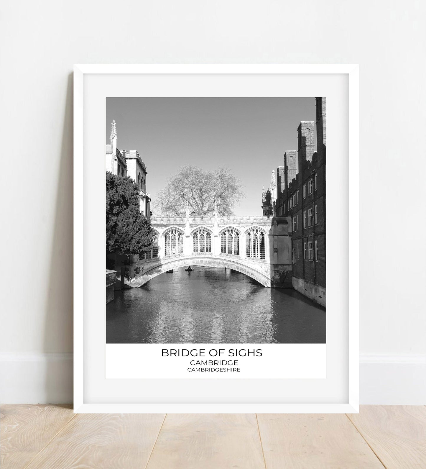 Bridge of Sighs, Cambridge: Black and White Photography Print