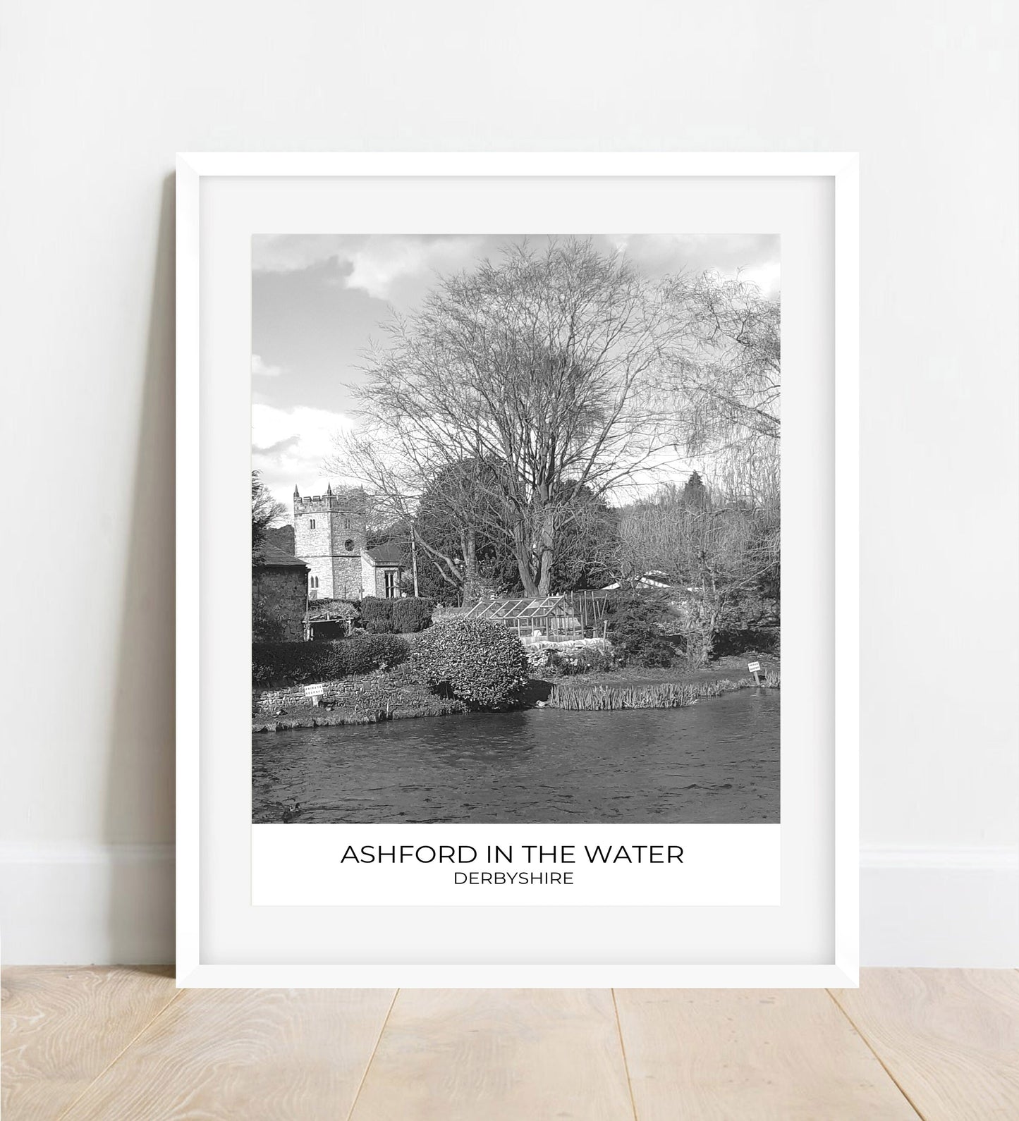 Ashford in the Water Print: Derbyshire Peak District Black and White Photography