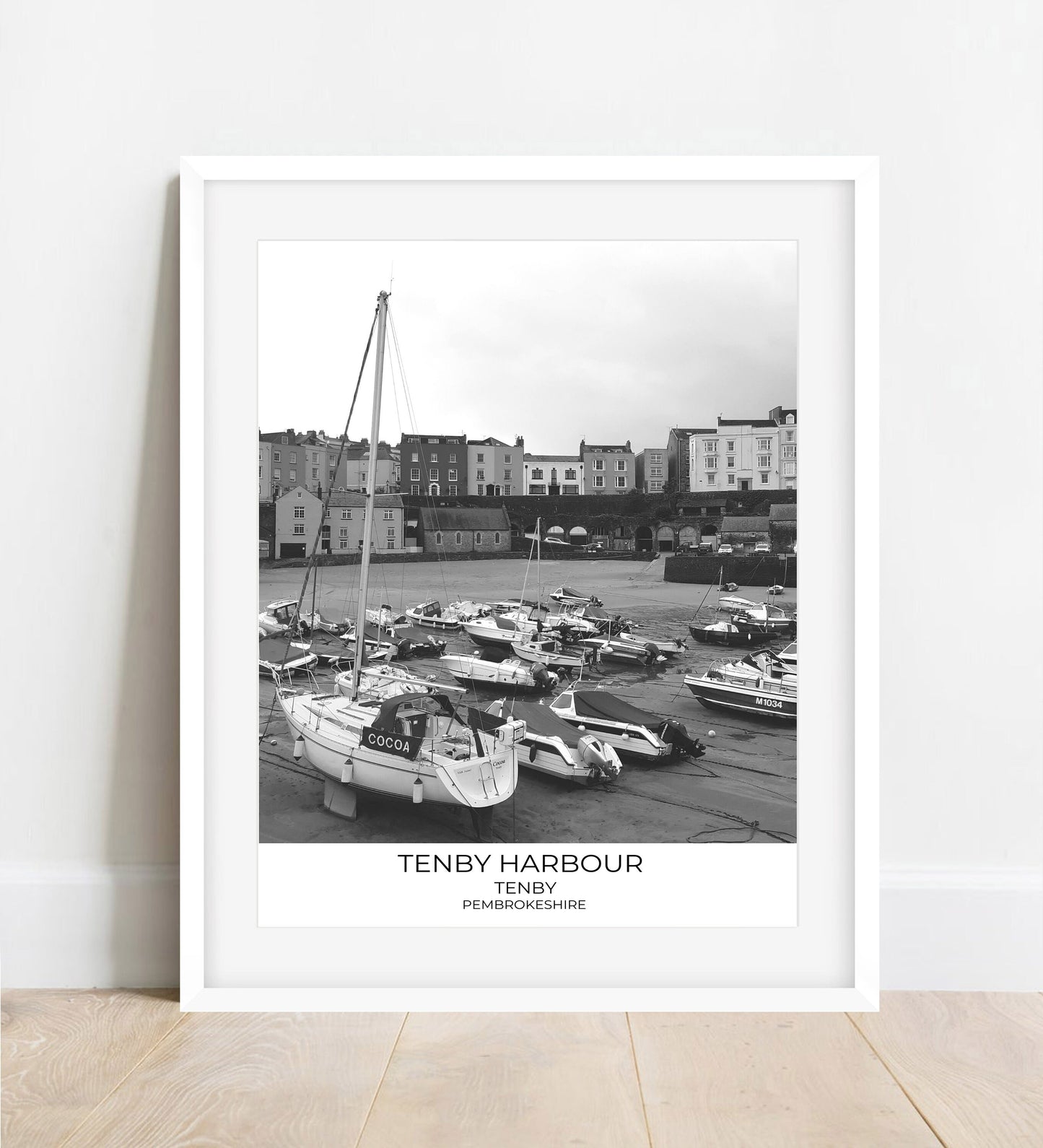 Tenby Harbour Print: Black and White Pembrokeshire Wall Art