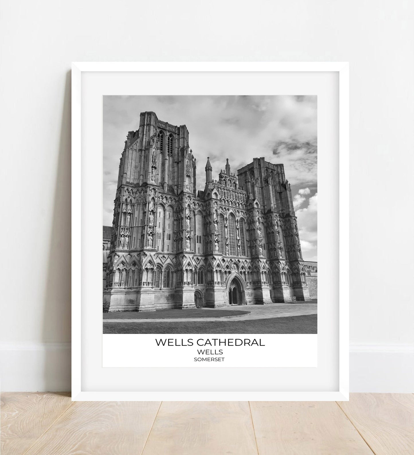Wells Cathedral Print: Somerset Black and White Photography Wall Art