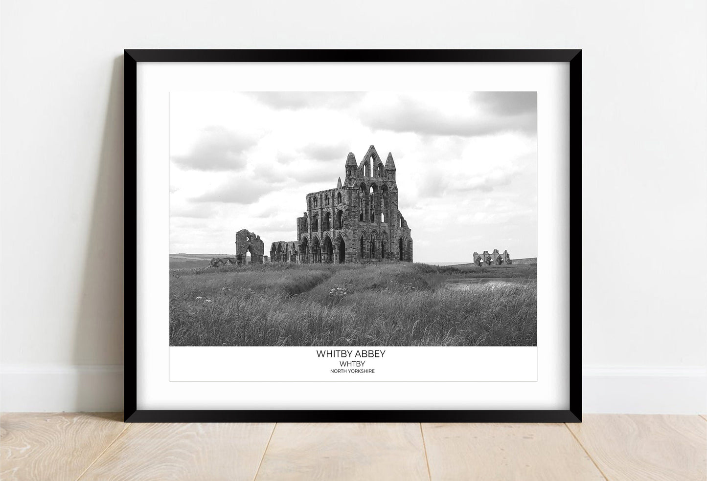 Whitby Abbey Print: North Yorkshire Black and White Photography