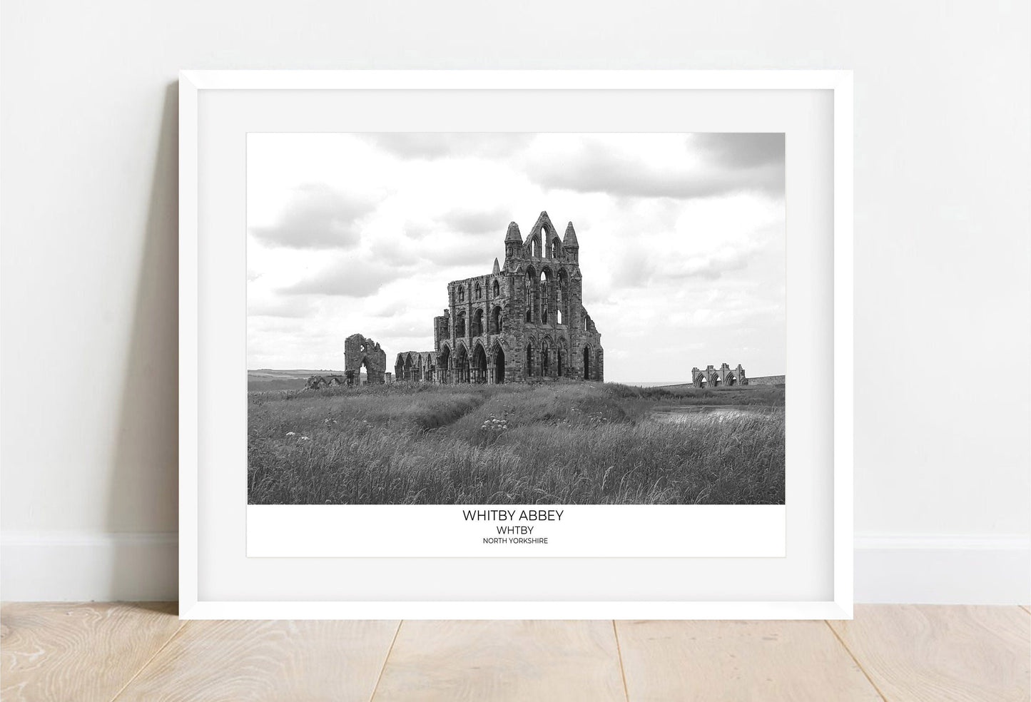 Whitby Abbey Print: North Yorkshire Black and White Photography