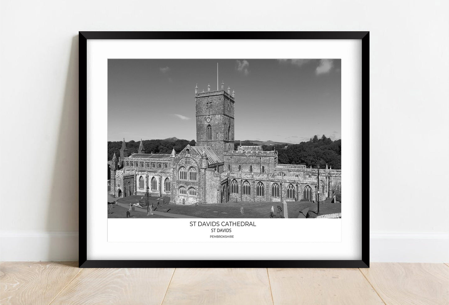 St David's Cathedral Print: Pembrokeshire Black and White Photography