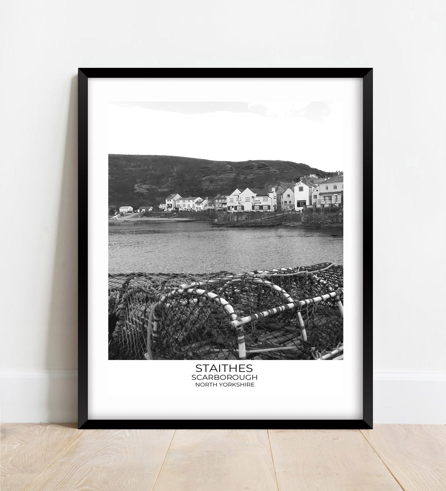 Staithes, North Yorkshire Photography Print: Black and White Gallery Wall Art