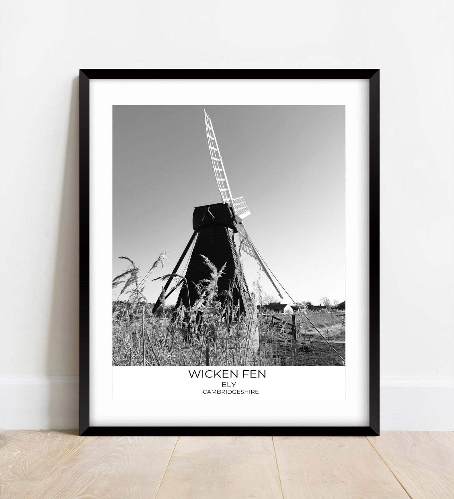 Wicken Fen Photography Print: Black and White Landscape Wall Art