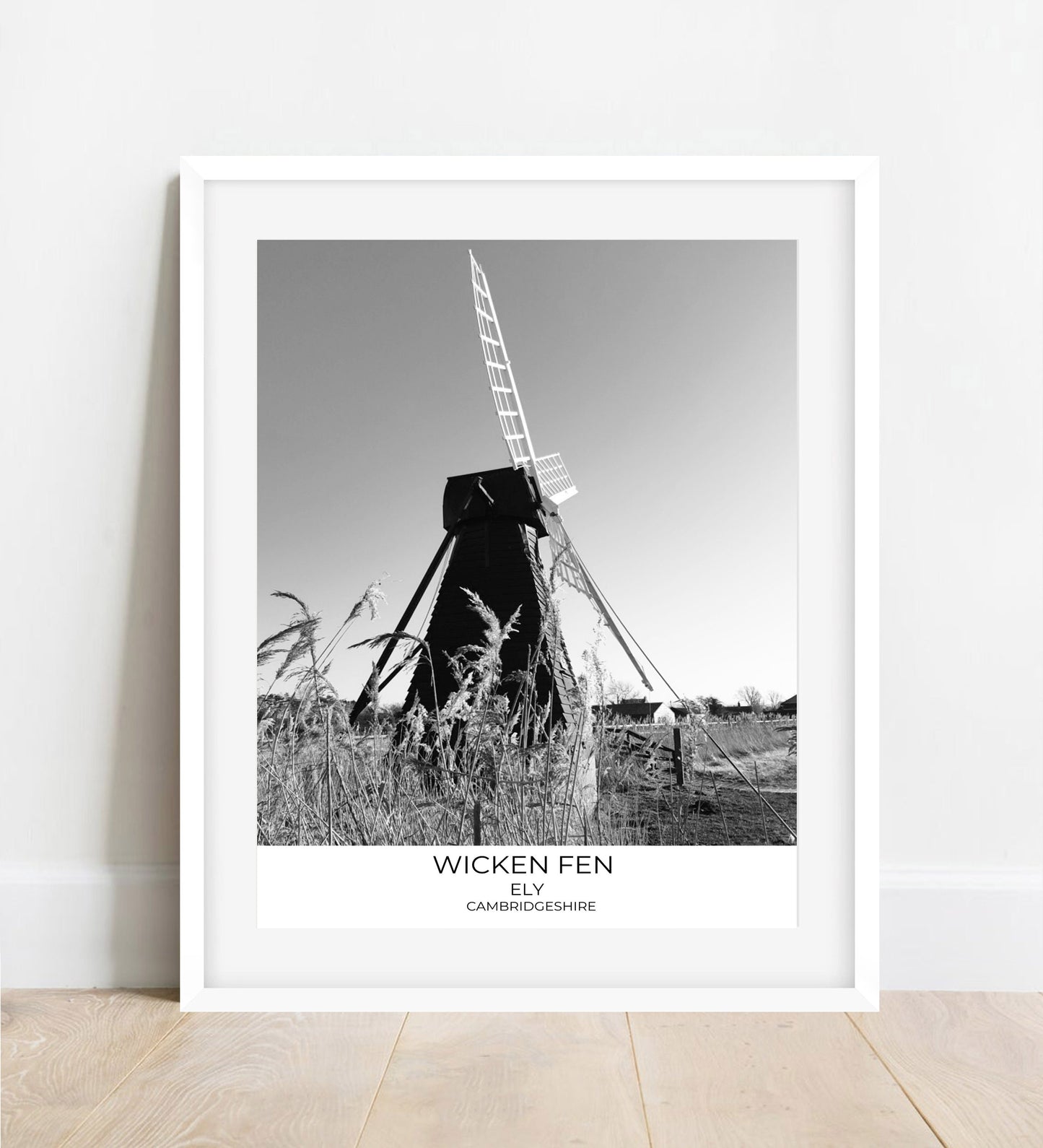 Wicken Fen Photography Print: Black and White Landscape Wall Art