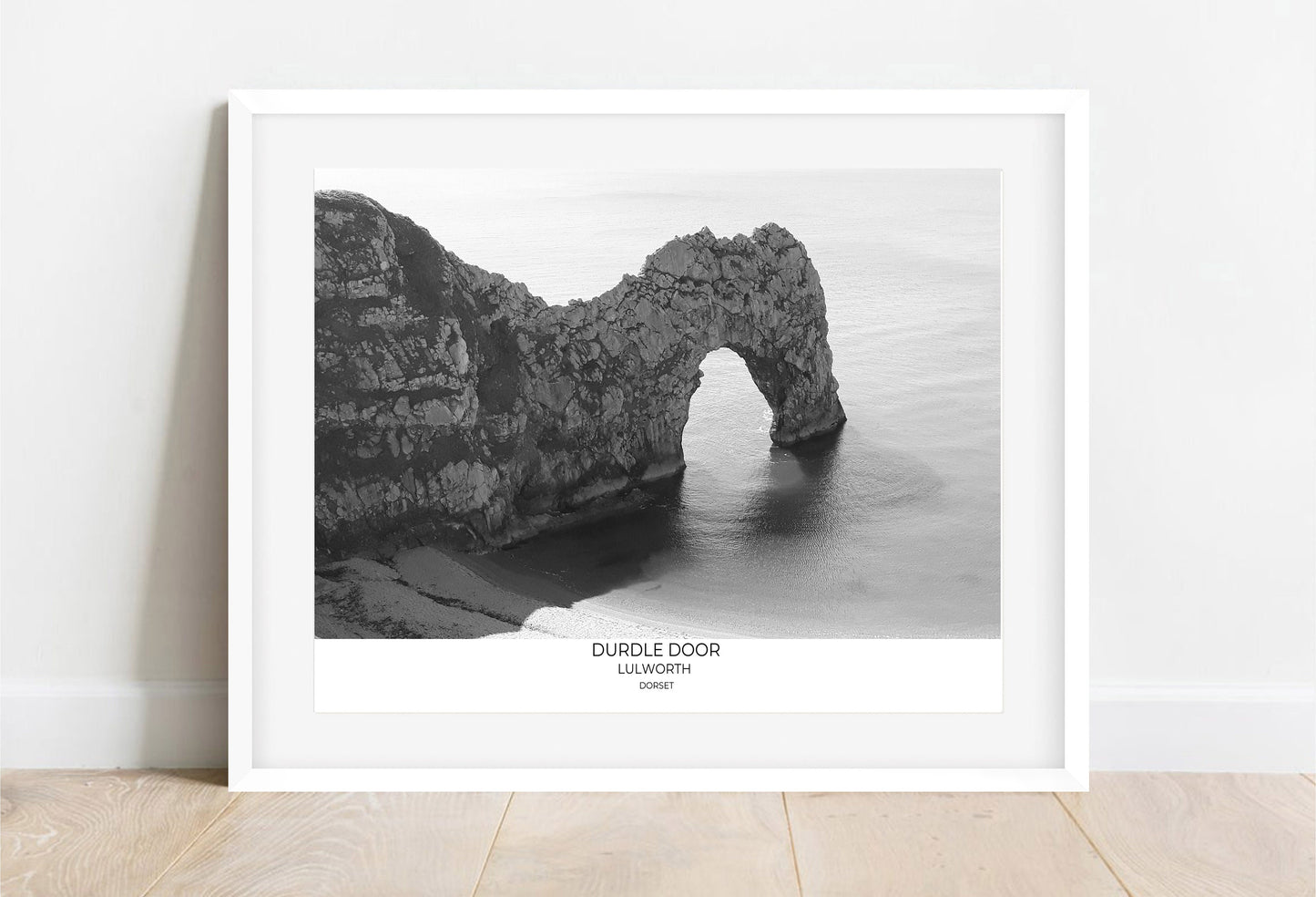 Durdle Door Print: Black and White Landscape Photography, Dorset Wall Art