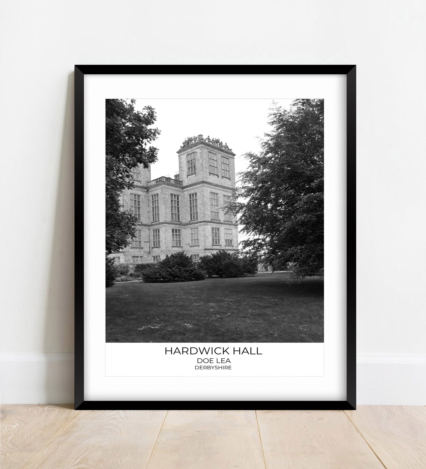 Hardwick Hall Photography Print: Derbyshire Black and White Wall Art