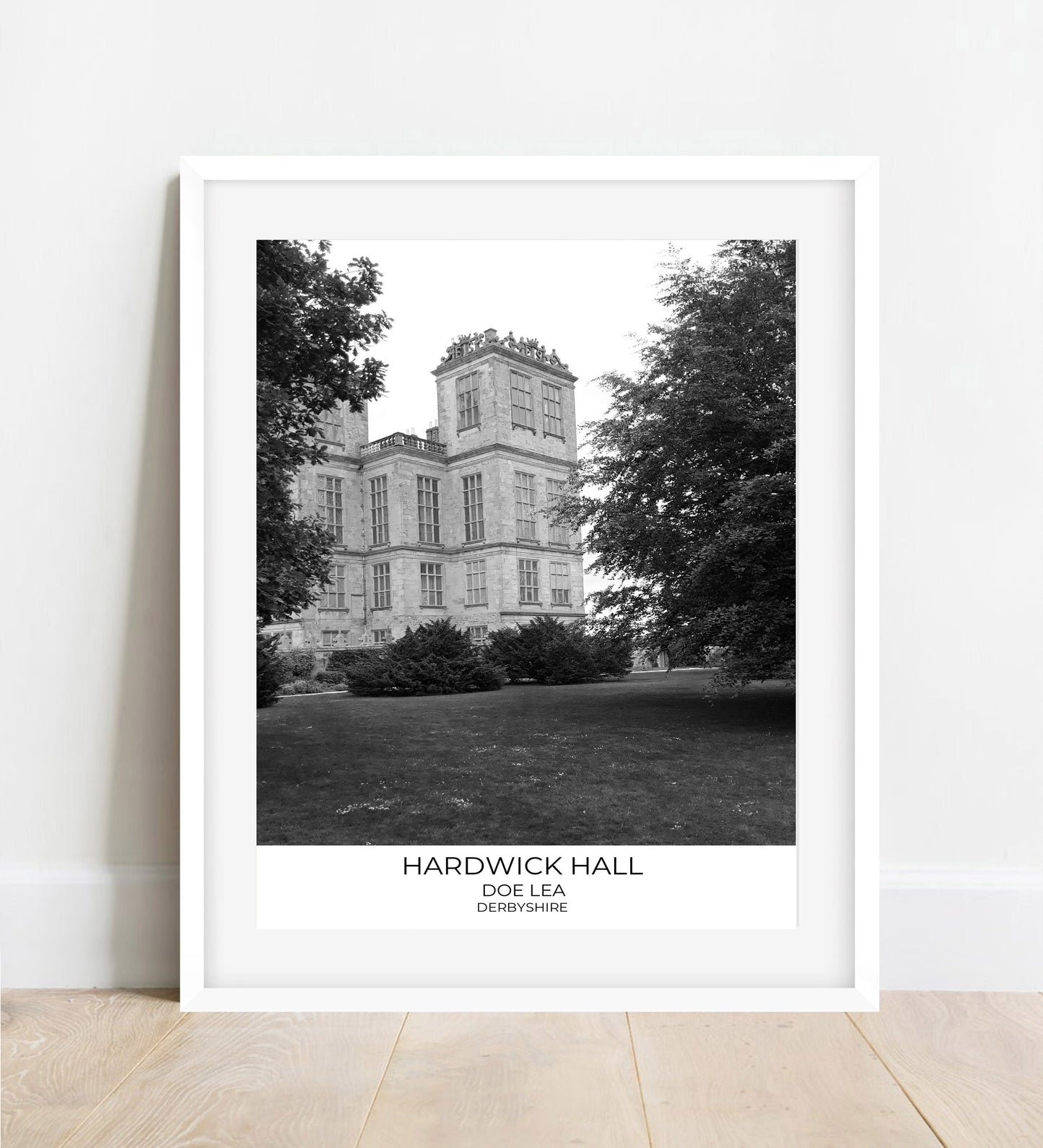 Hardwick Hall Photography Print: Derbyshire Black and White Wall Art