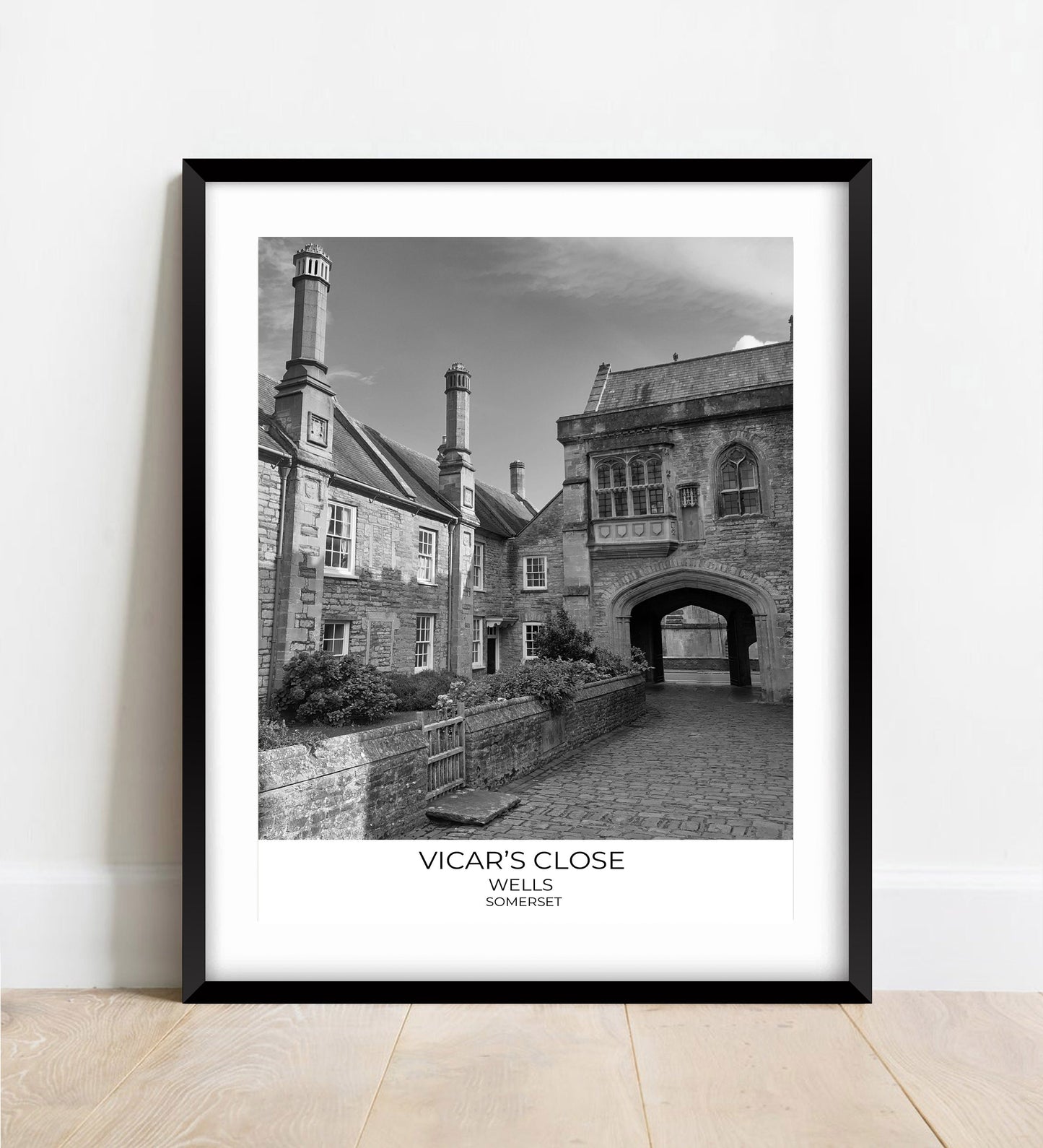 Vicar's Close, Wells, Somerset - Black and White Photography Print