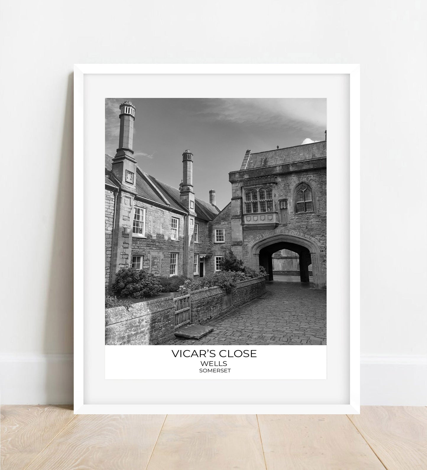 Vicar's Close, Wells, Somerset - Black and White Photography Print