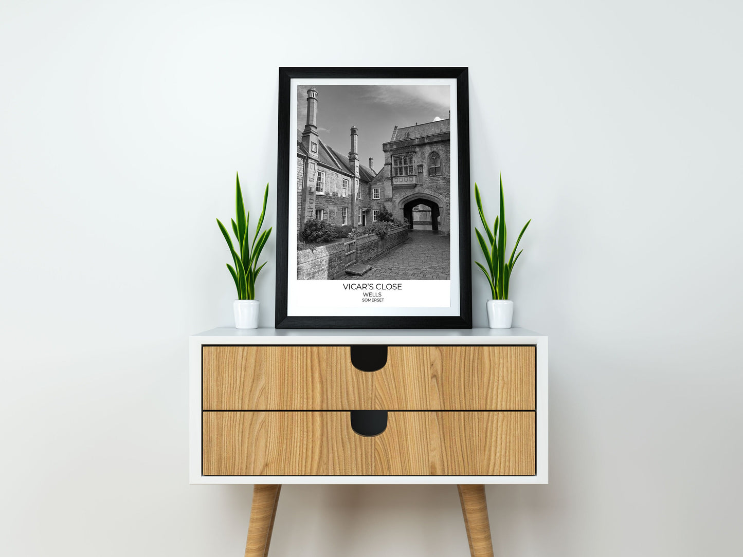 Vicar's Close, Wells, Somerset - Black and White Photography Print