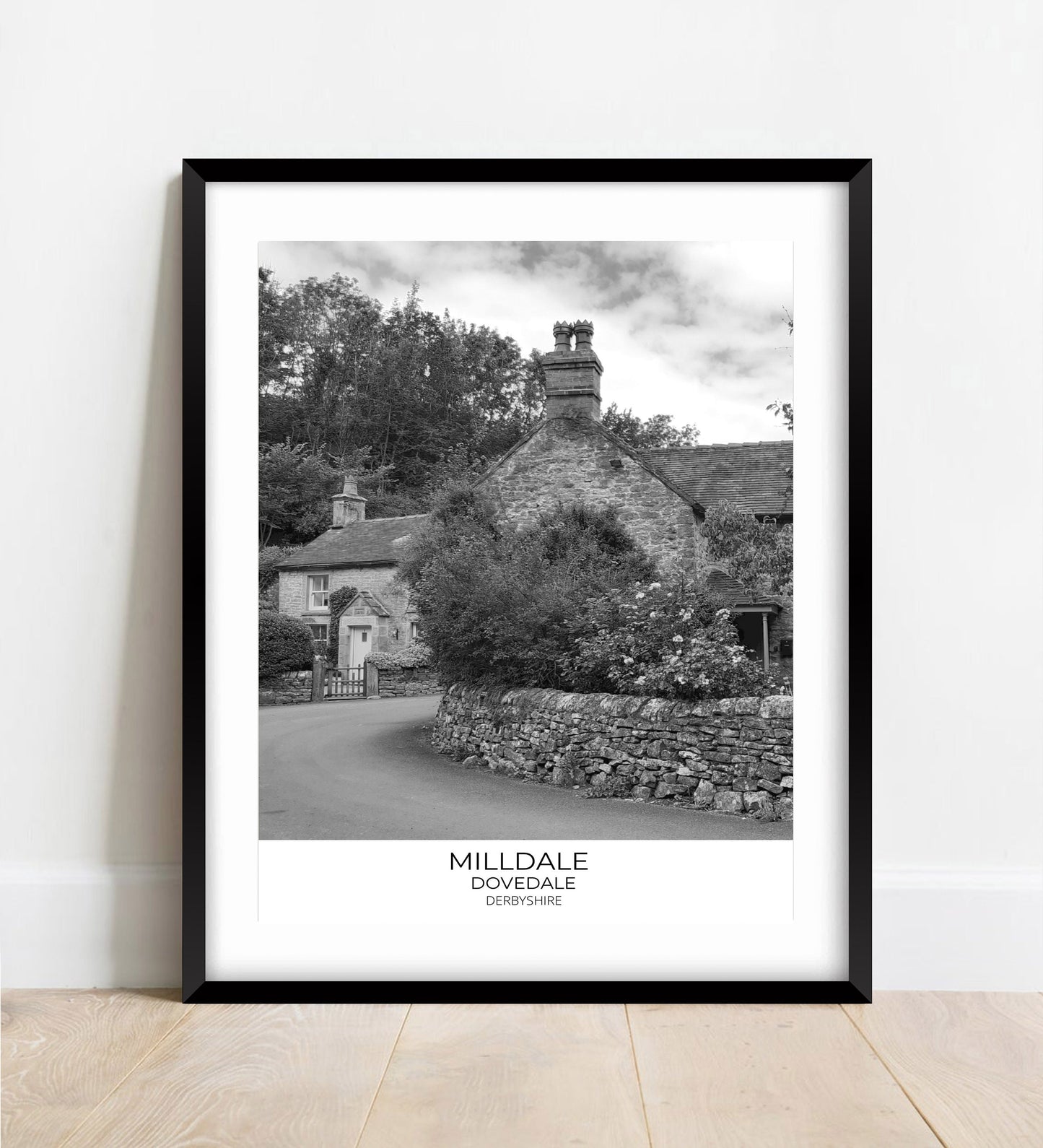 Milldale Dovedale Print: Derbyshire Black and White Photography