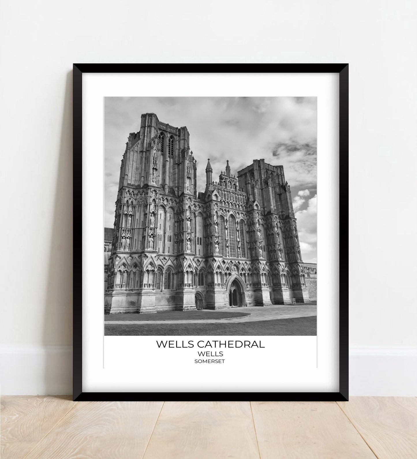 Wells Cathedral Print: Somerset Black and White Photography Wall Art