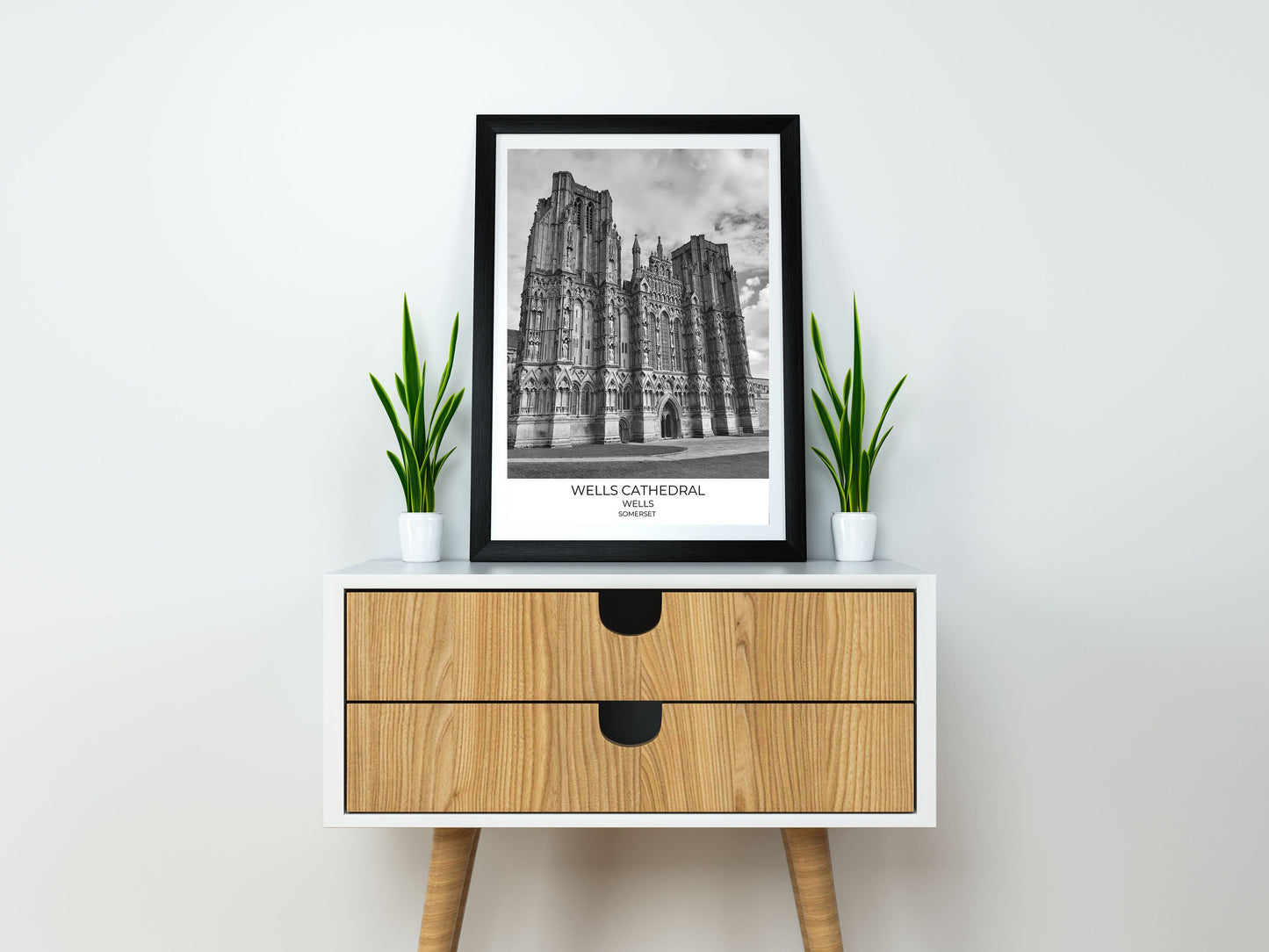 Wells Cathedral Print: Somerset Black and White Photography Wall Art
