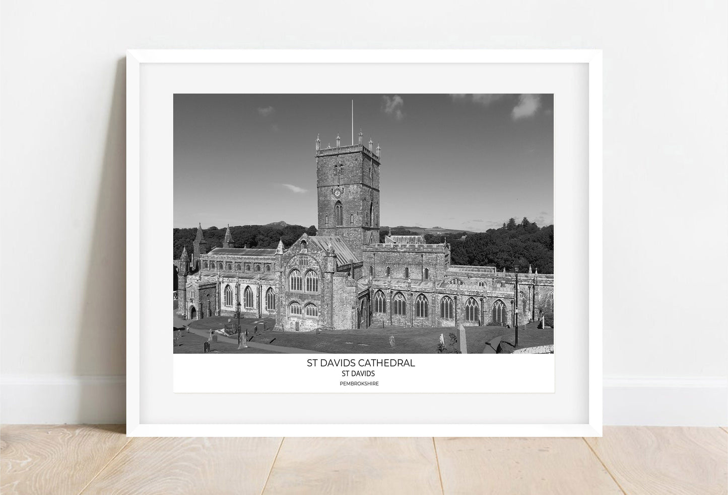 St David's Cathedral Print: Pembrokeshire Black and White Photography