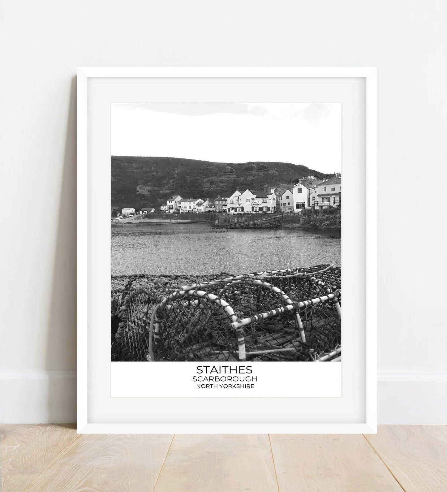 Staithes, North Yorkshire Photography Print: Black and White Gallery Wall Art