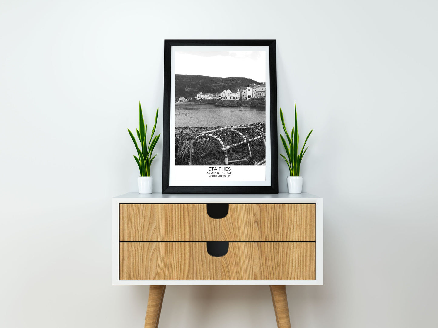 Staithes, North Yorkshire Photography Print: Black and White Gallery Wall Art