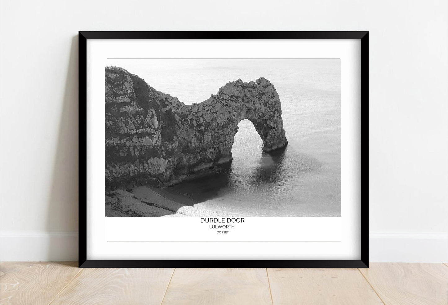Durdle Door Print: Black and White Landscape Photography, Dorset Wall Art
