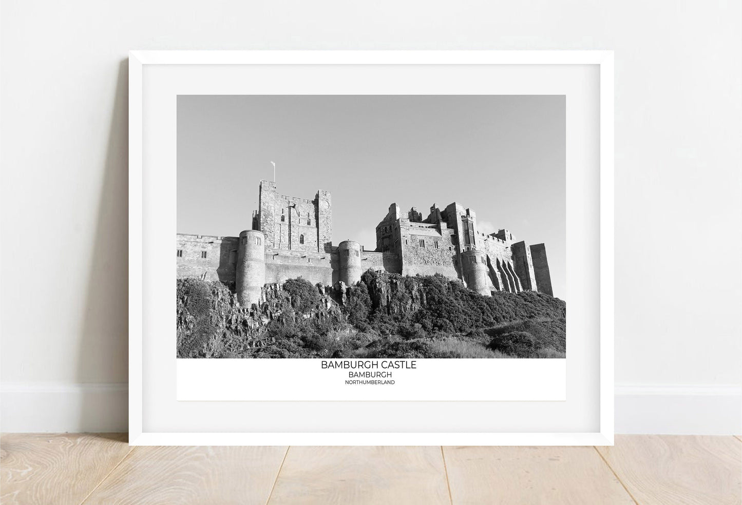 Bamburgh Castle Print: Northumberland Black and White Photography
