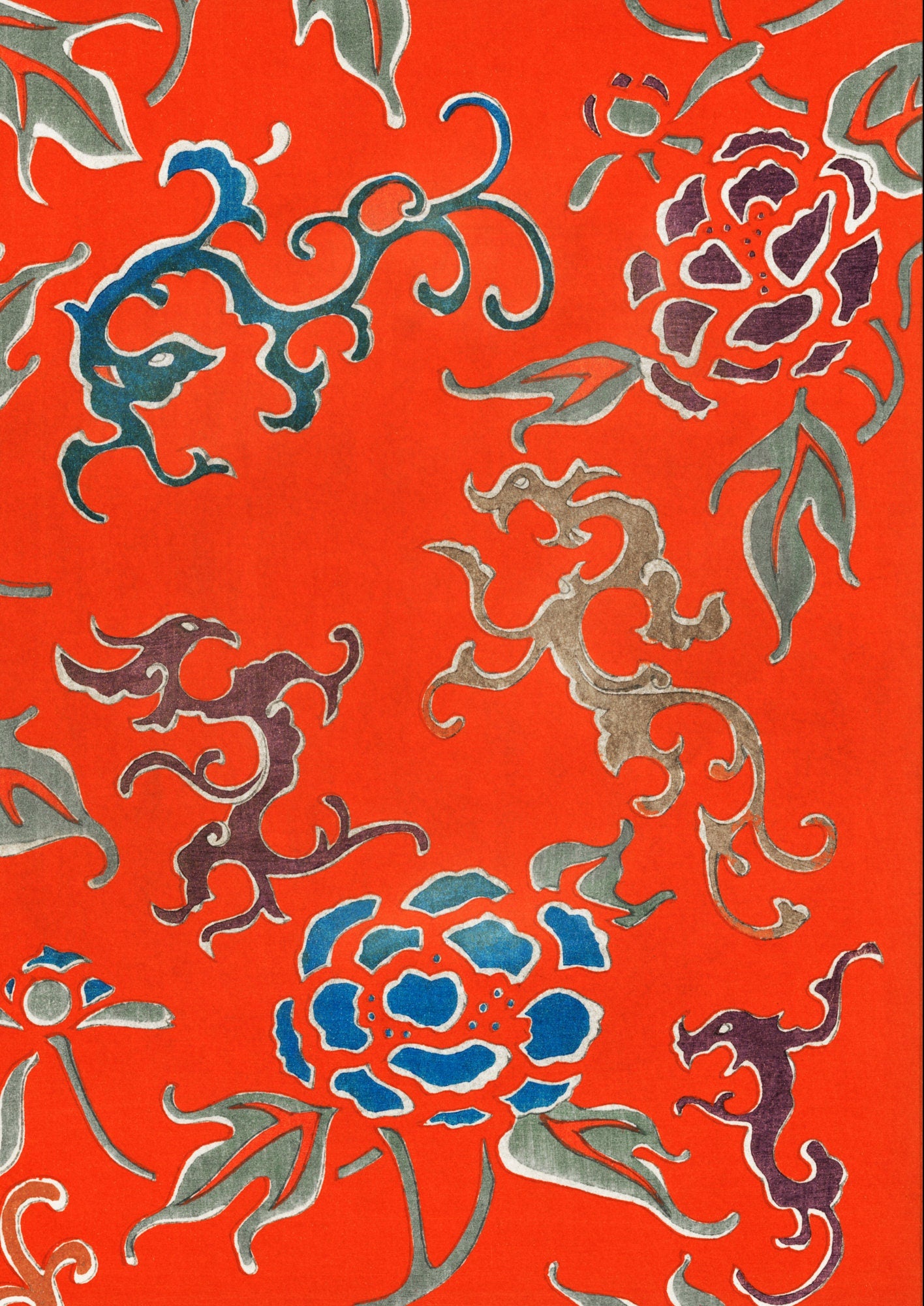 Watanabe Seitei Japanese Floral Art Print: Vintage Japan Illustration