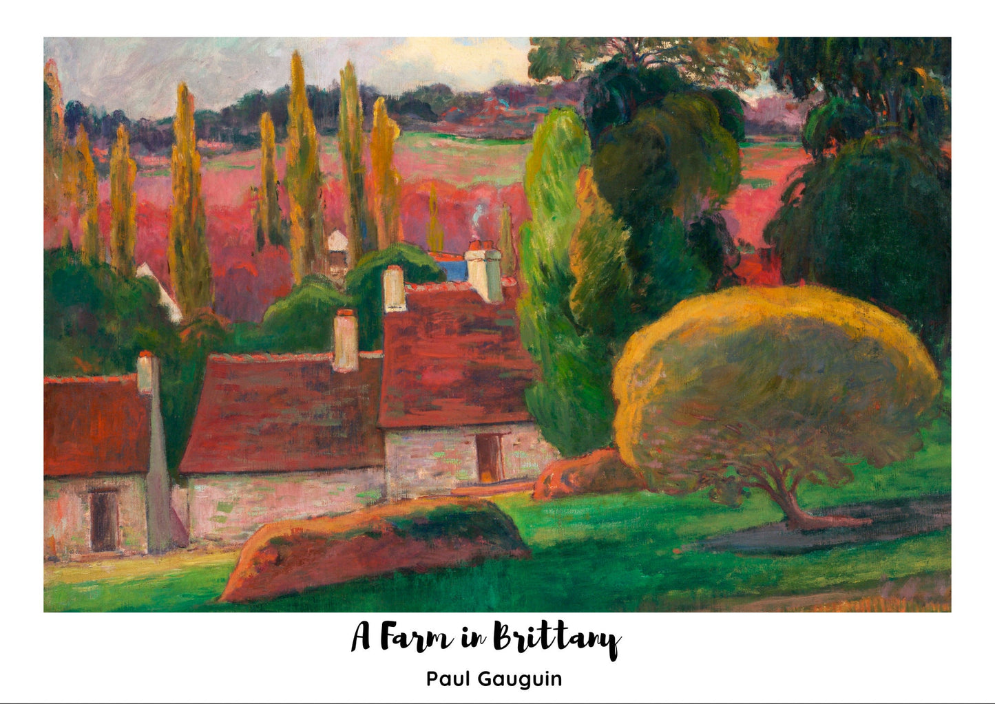 Paul Gauguin Print: Brittany Farm Landscape, Vintage French Art