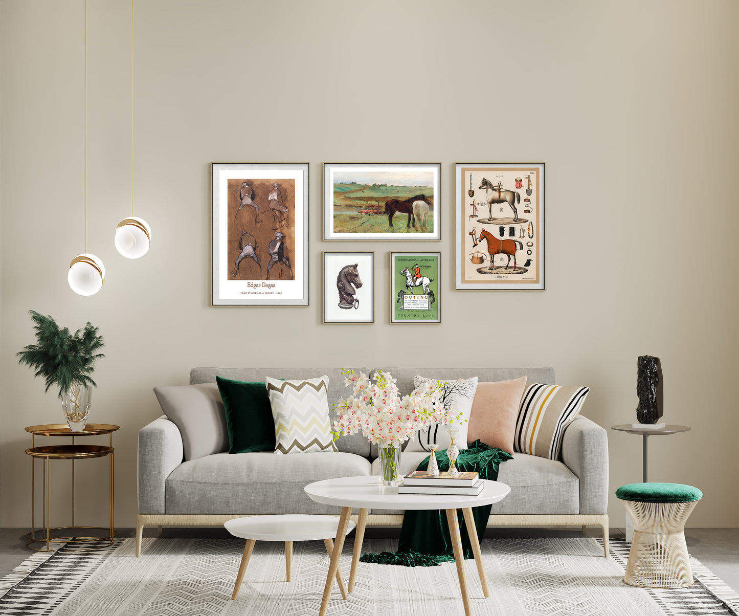 Antique Horse Print Set: Equestrian Gallery Wall Art
