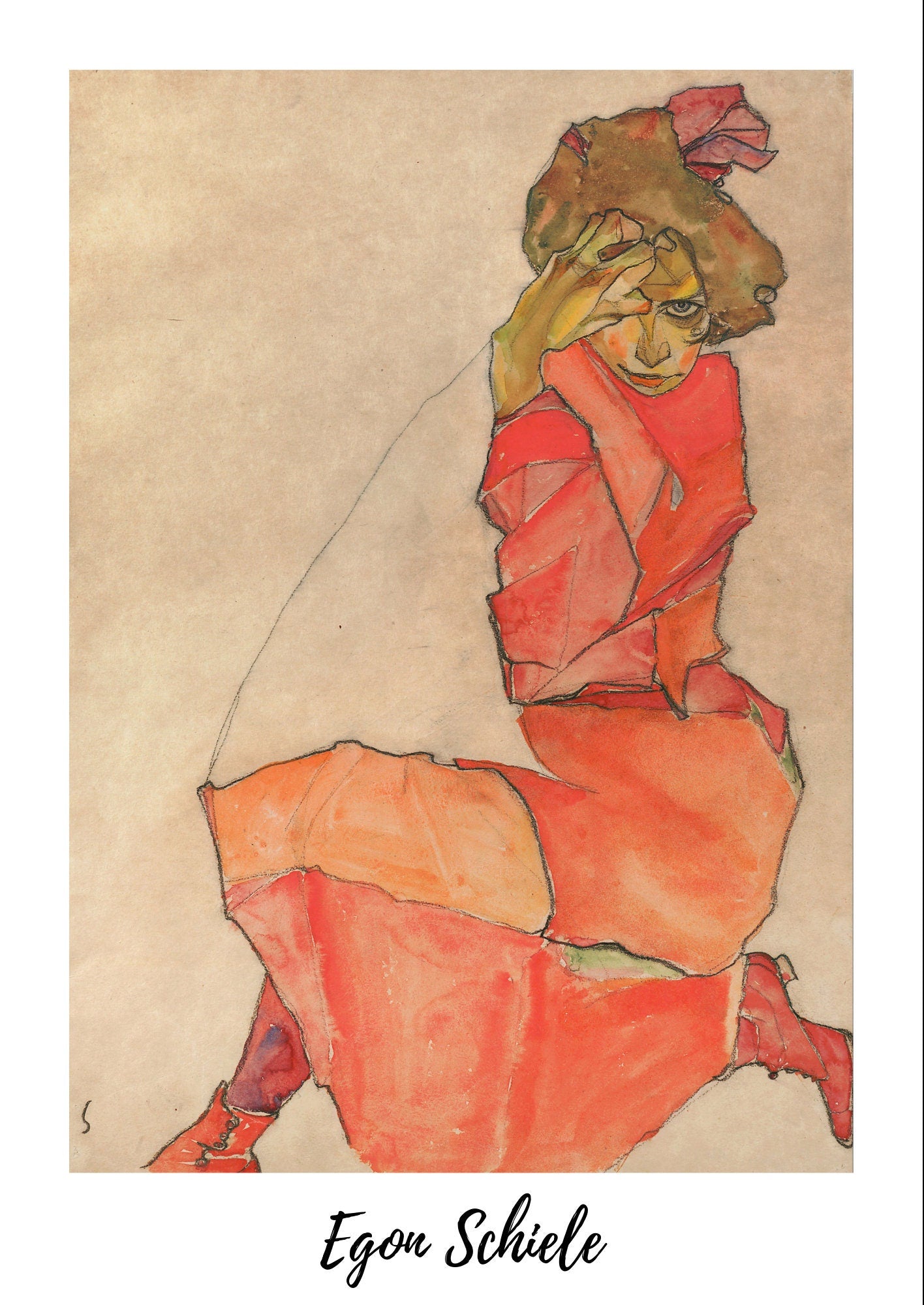 Eclectic Gallery Wall Art Prints: Van Gogh, Klimt, Scheile (Unframed)