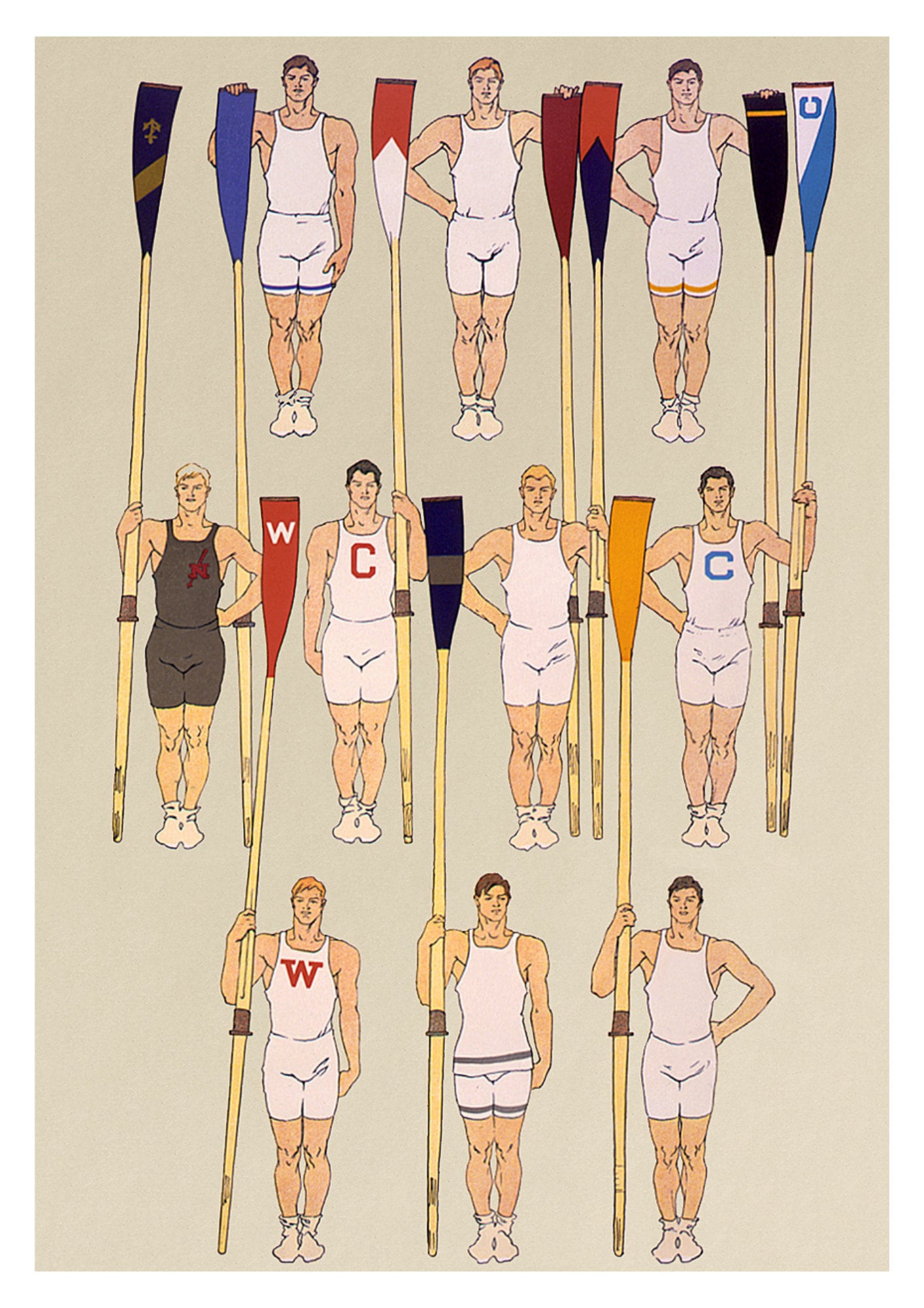 Edward Penfield Rowing Art Print: Vintage College Crews Poster