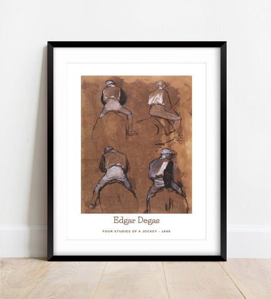 Edgar Degas, Four Studies of a Jockey Print