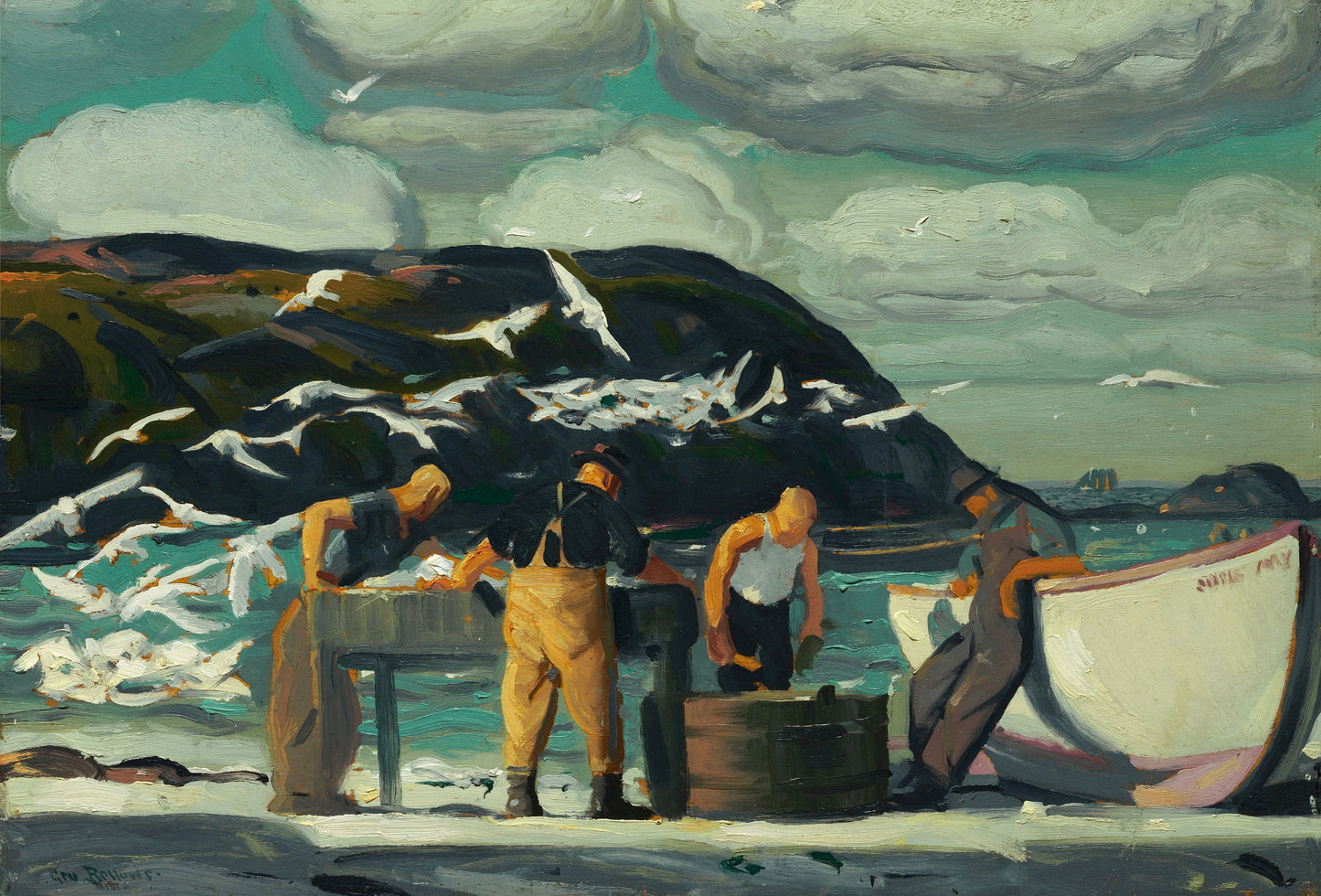 George Bellows 'Cleaning Fish' Print: American Realist Painting