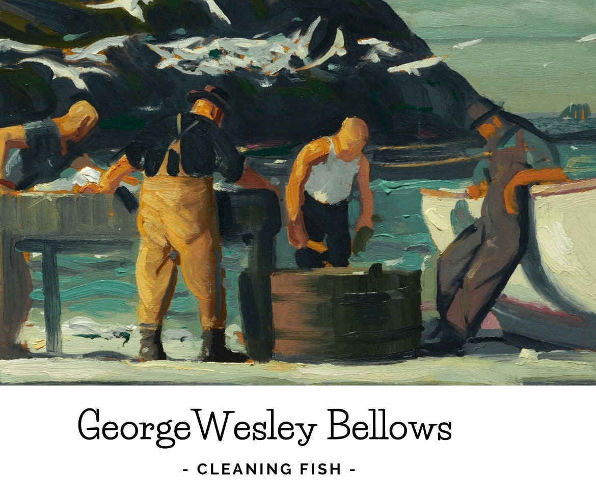George Bellows 'Cleaning Fish' Print: American Realist Painting