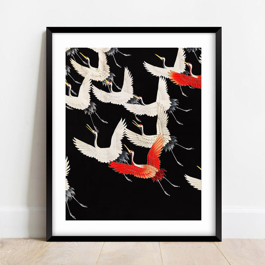 Myriad of Flying Cranes Print