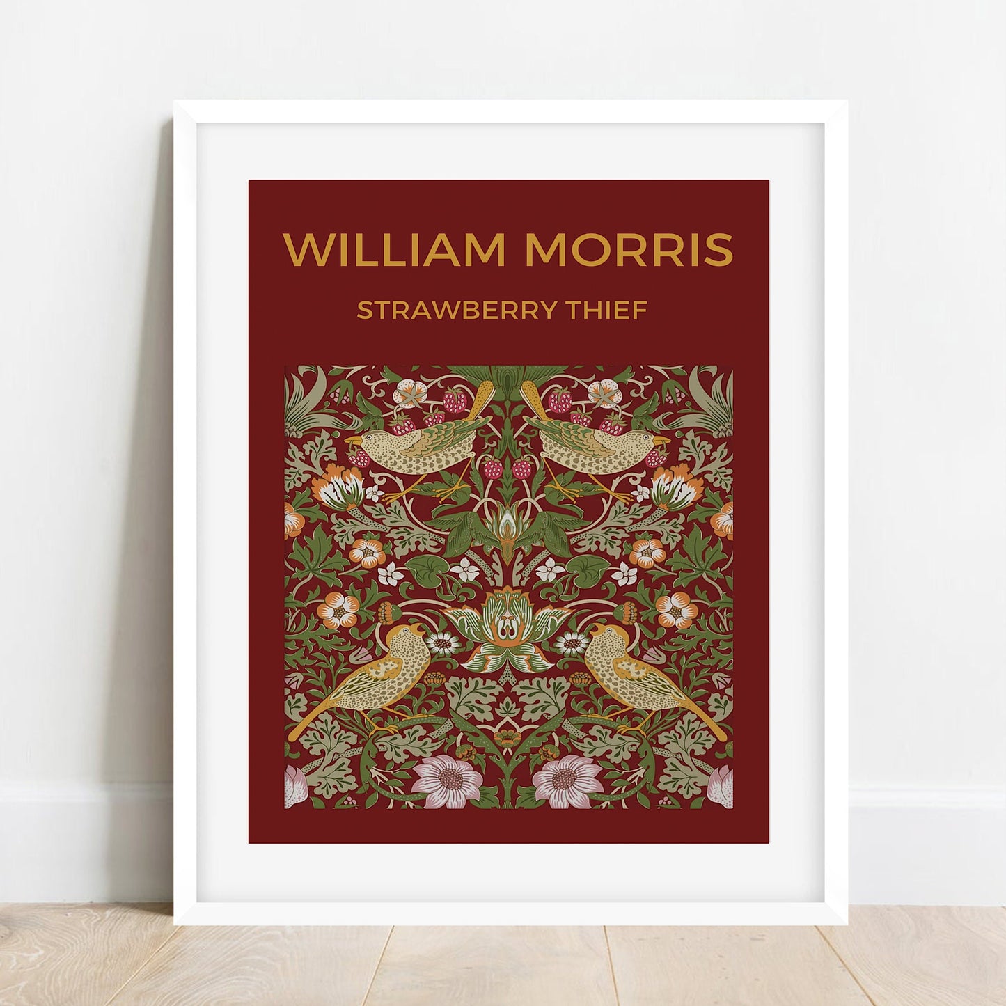 William Morris Strawberry Thief Print: Art Nouveau Floral Wall Art