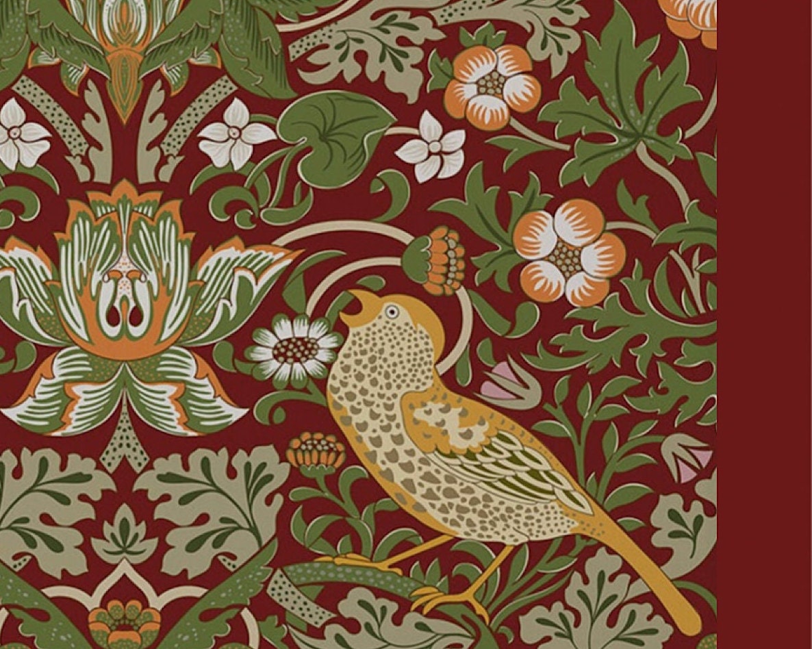 William Morris Strawberry Thief Print: Art Nouveau Floral Wall Art