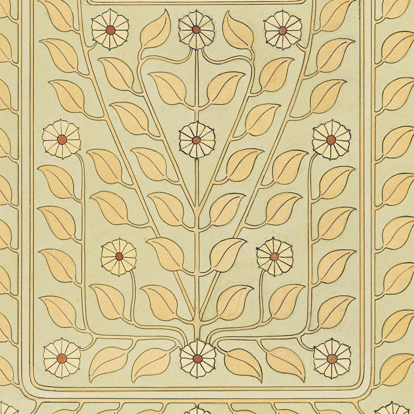 Art Nouveau Herbarium Book Cover Print: Julie de Graag Floral Design