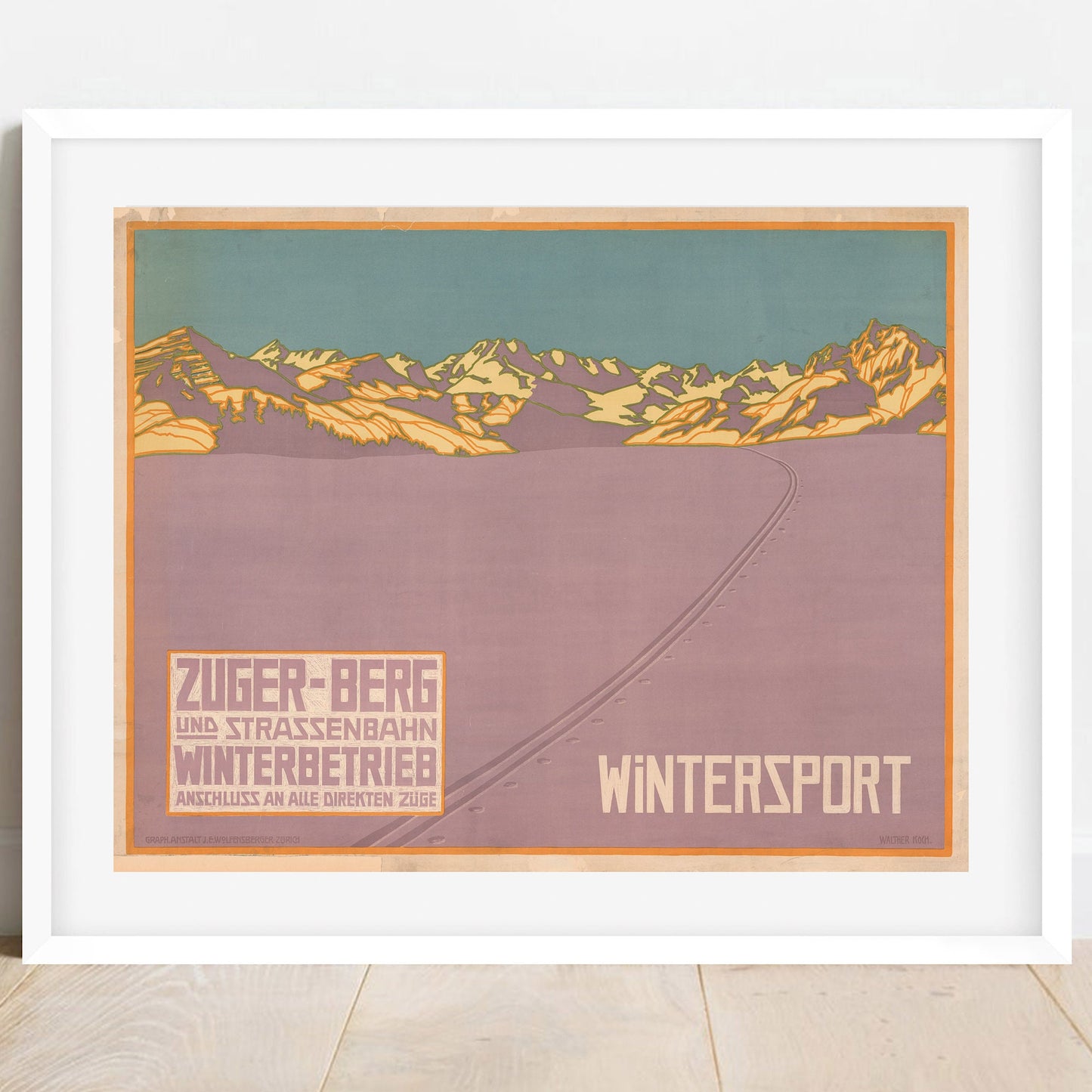 Vintage Skiing Poster: Walter Koch Winter Sport Art Print