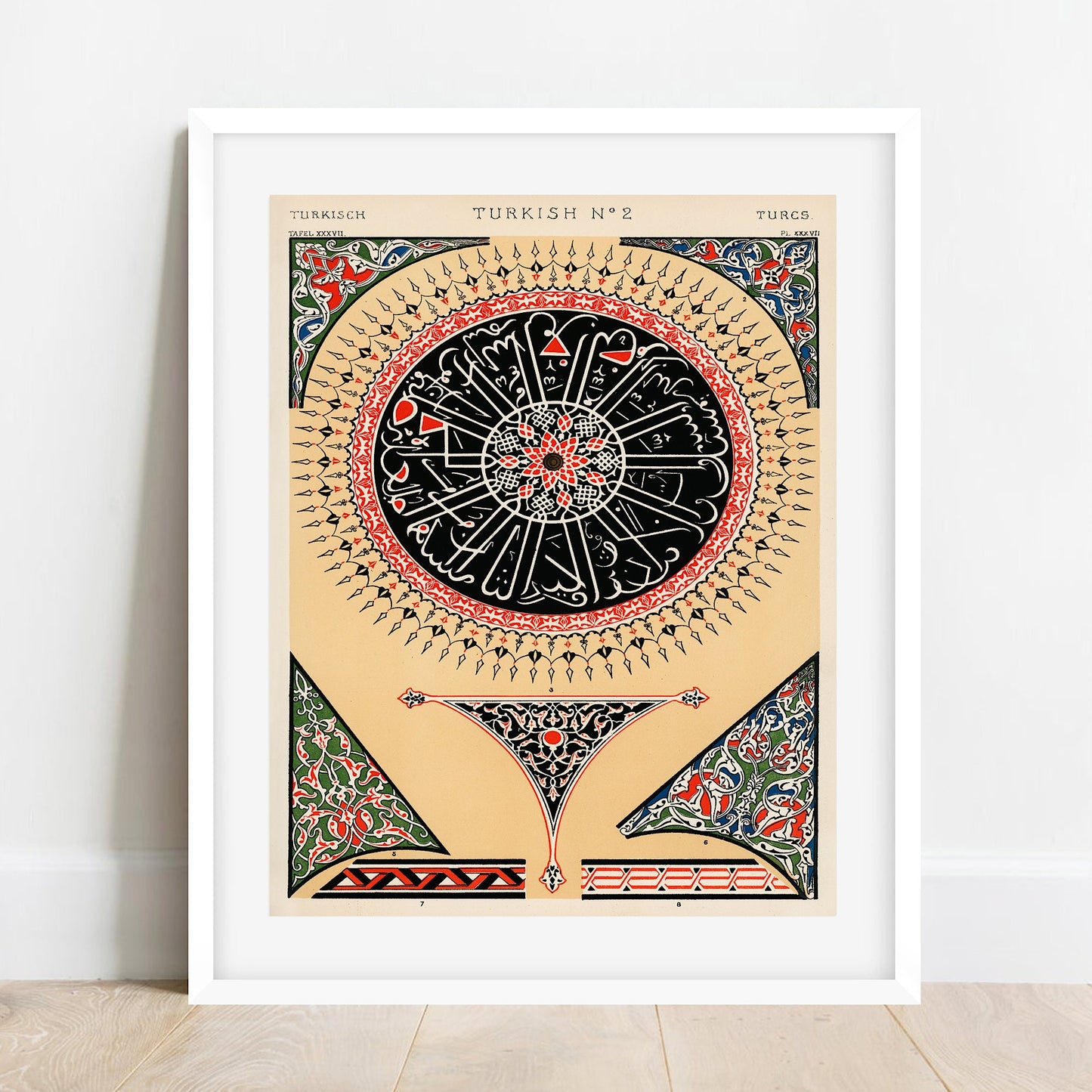 Vintage Turkish Ornament Print: Islamic Arabesque Art Poster